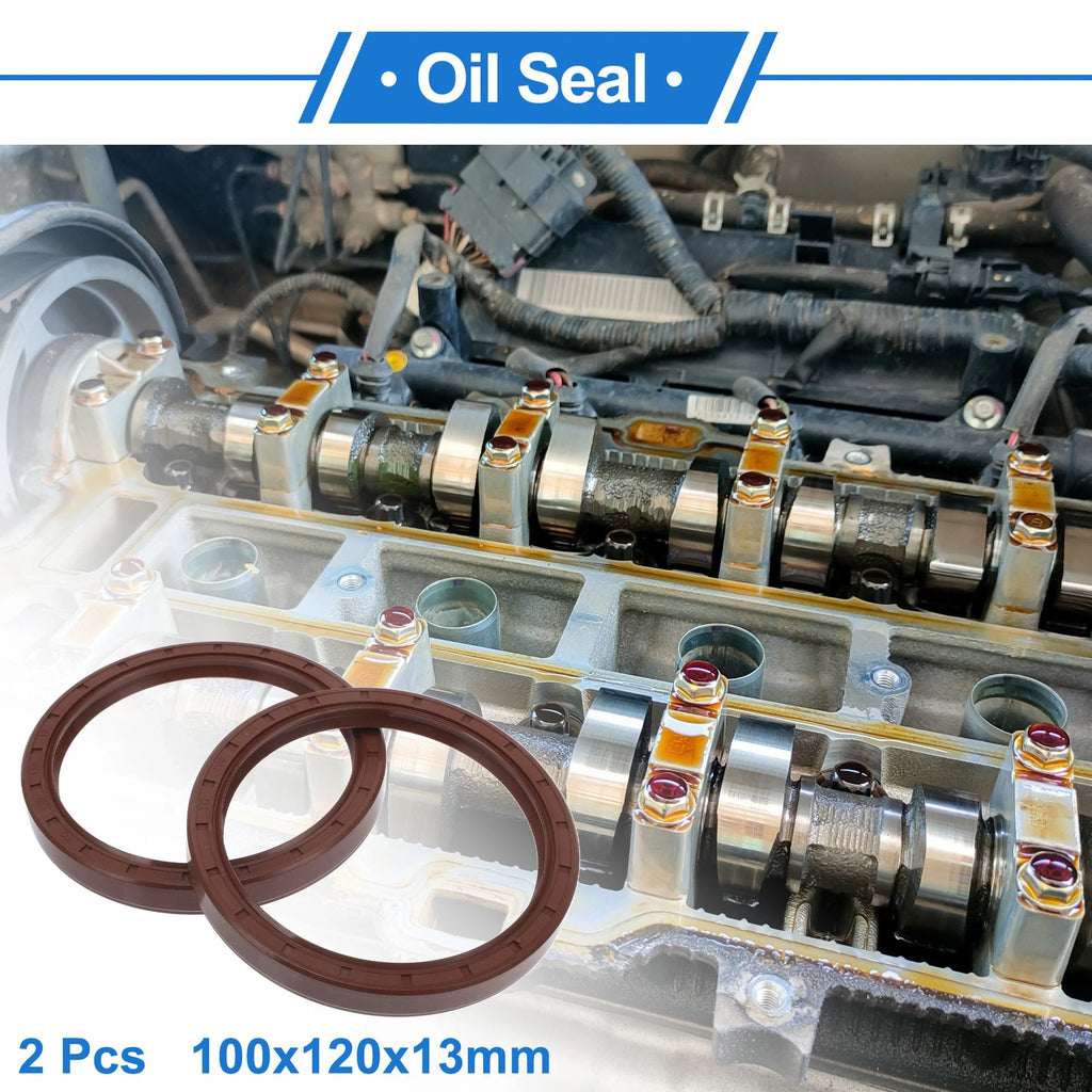 2X Oil Seal Rotary Shaft Seal FKM Rubber 100x120x13mm for Various Models