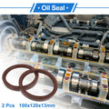 2X Oil Seal Rotary Shaft Seal FKM Rubber 100x120x13mm for Various Models