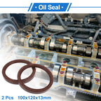 2X Oil Seal Rotary Shaft Seal FKM Rubber 100x120x13mm for Various Models