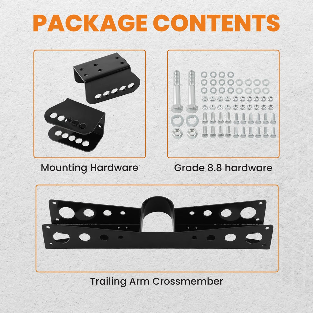 Trailing Arm Cross Member Anti Squat Brackets for Chevy C10 GMC C15 (1963–1972)