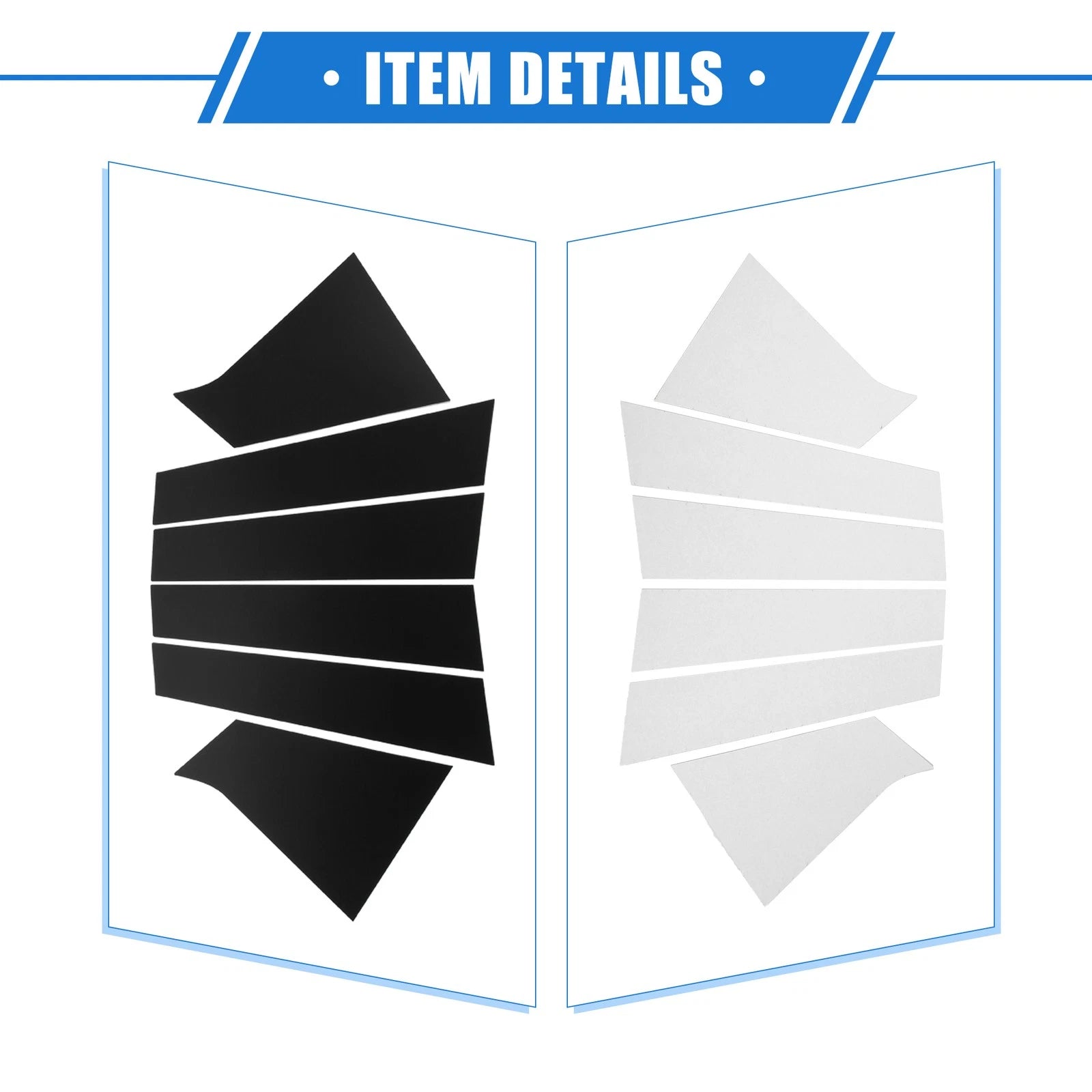 Set of 6 Pillar Posts Door Window Trim Cover for Chevrolet Malibu (2016–2021) Black