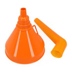 Large Detachable Funnel for Automotive Fluids - Acid Resistant, Orange