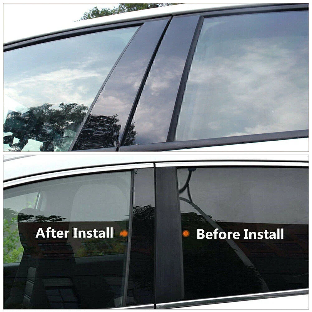 10 x Black PC Pillar Posts Door Trim Covers for Chevrolet Cruze (2011-2015)