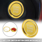 Start Stop Button Cover Ring Kit for Audi A4L A6L Q5 A5 A7 (2010–2023) Gold Tone