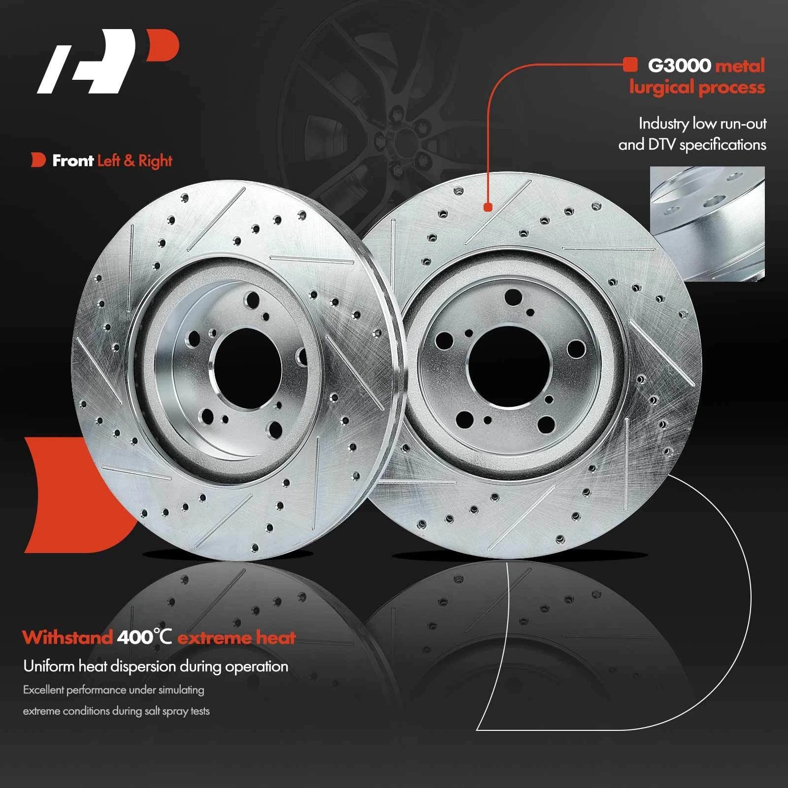 Front Drilled Brake Rotors & Ceramic Pads for Honda Odyssey (2011–2014)