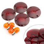 Turn Signal Light Lens Cover w/ Amber Bulbs for Harley Road King (94-10)