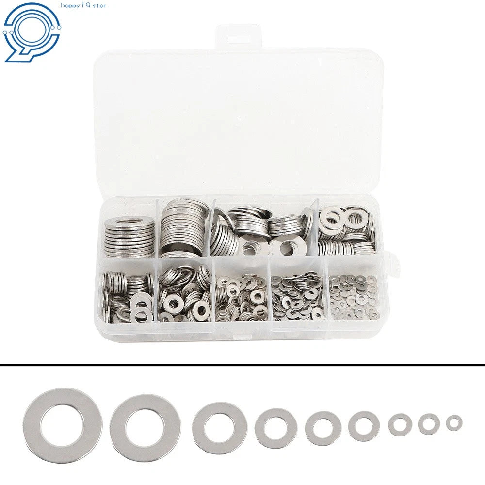304 Stainless Steel Flat Washers Assortment Kit for Plumbing & Construction