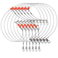 Set of 6 Surf Fishing Steel Leaders with Swivels Beads 55lb Test