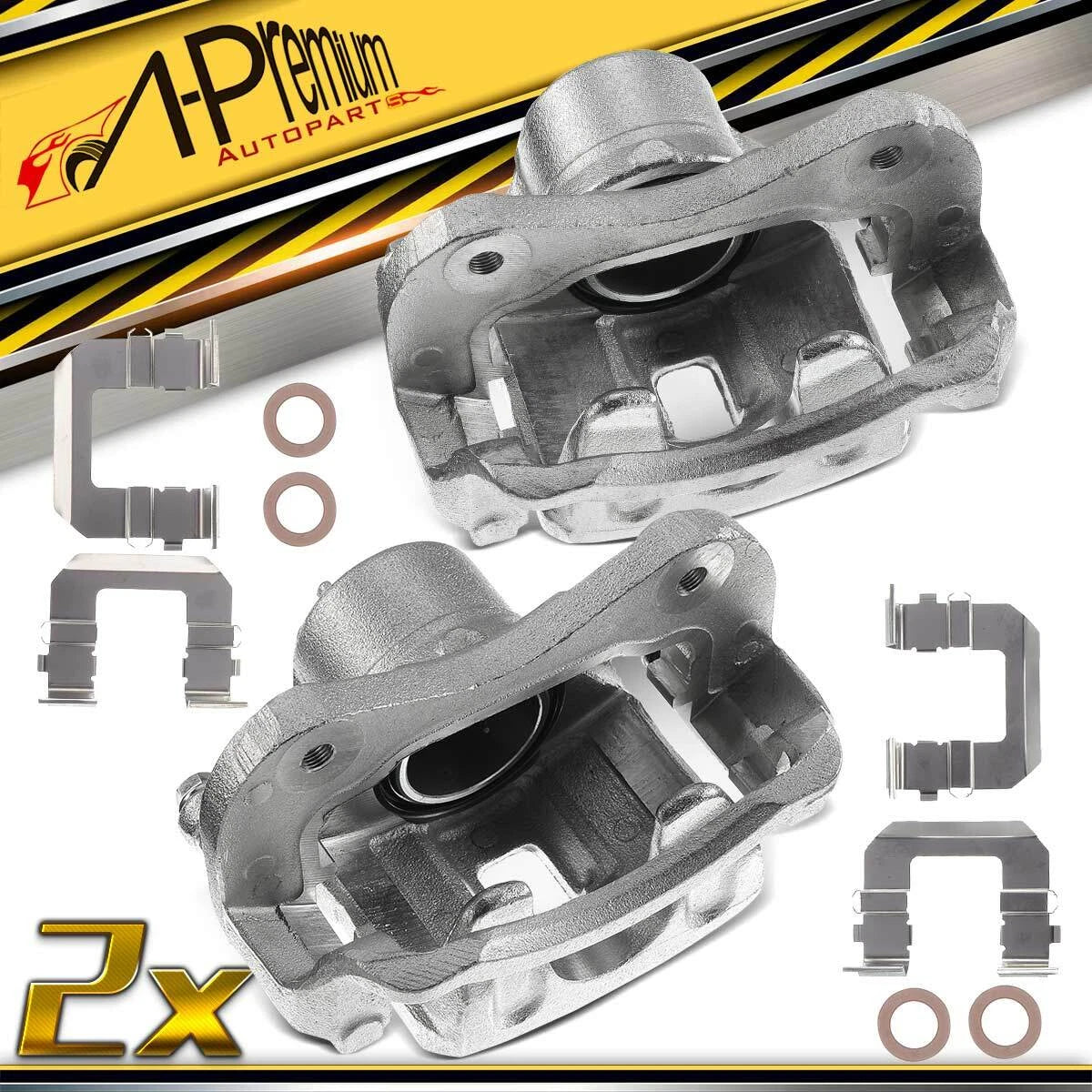 Pair Front Brake Calipers with Bracket for Hyundai Sonata (2004–2005)