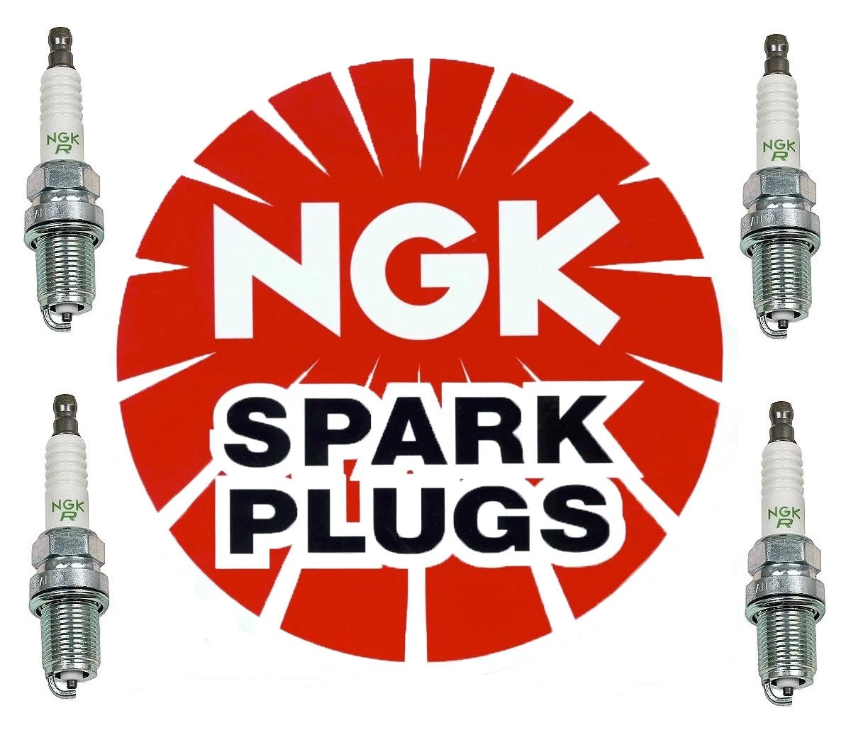 Set of 4 Copper Spark Plugs NGK V-Power 6953/BKR5E-11 for