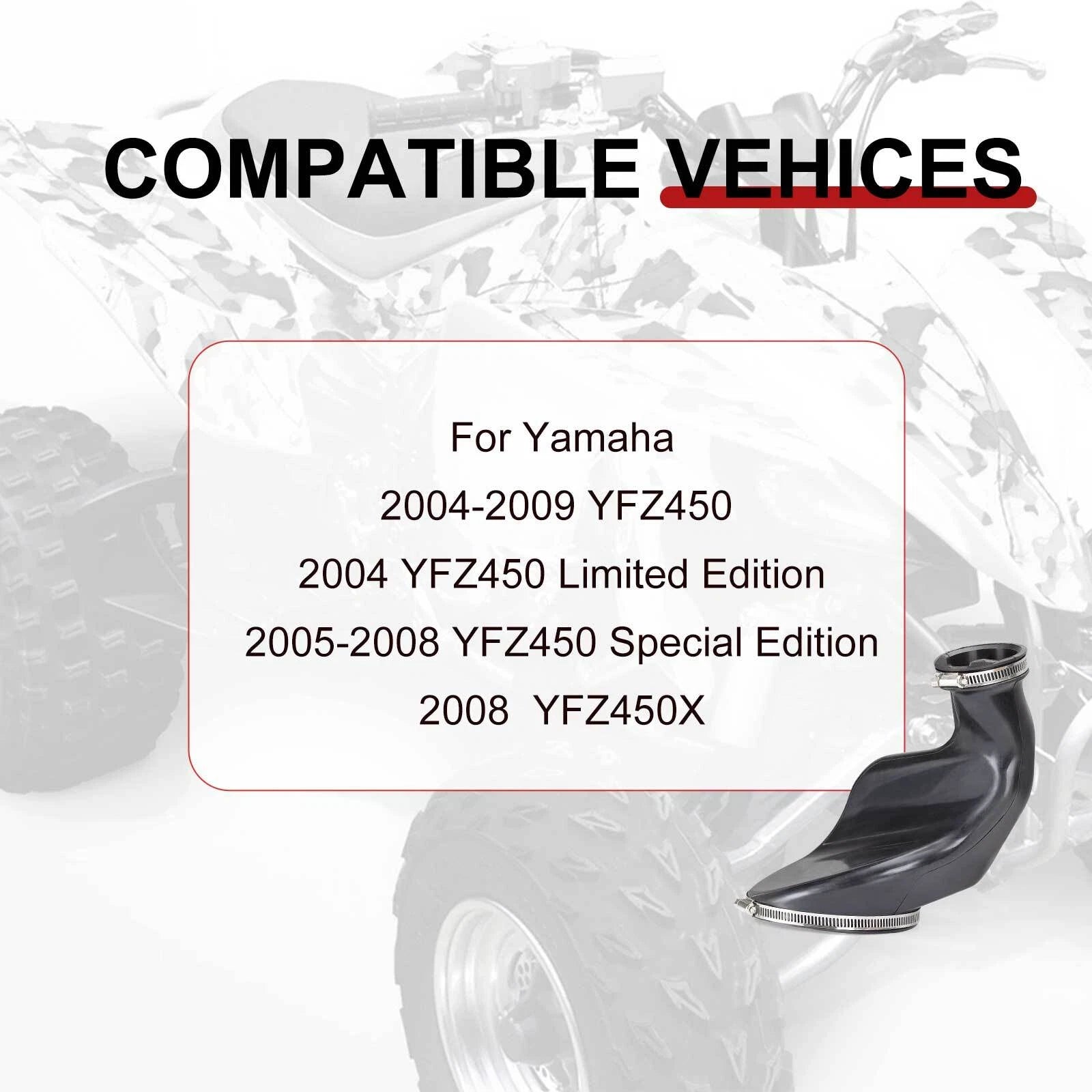 Air Cleaner Intake Joint for Yamaha YFZ450 (2004-2009), YFZ450X (2008)