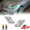 Clear Lens Amber LED Side Marker Lights for Mercedes Benz W204 C-Class (2008–2011)