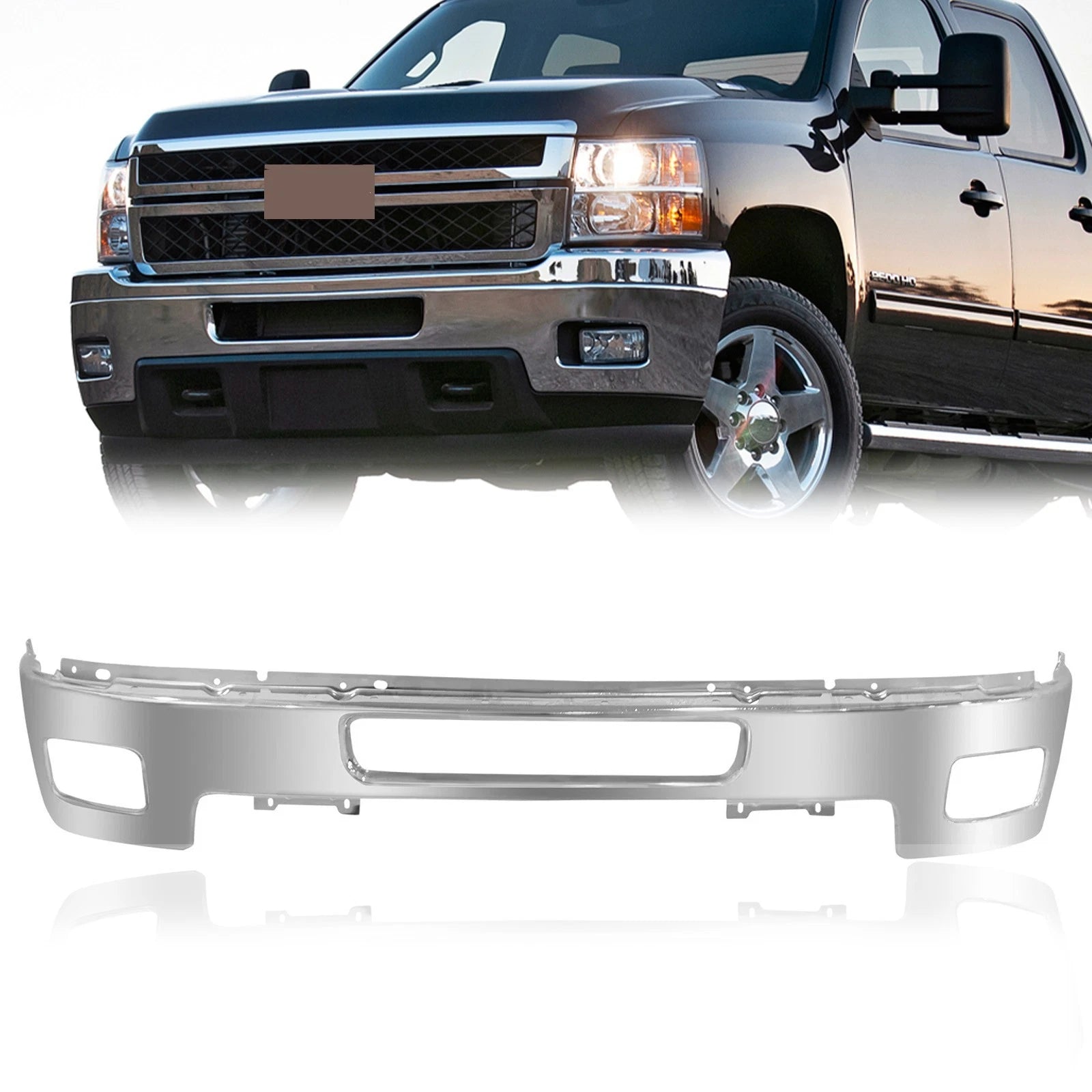 Chrome Steel Front Bumper Face Bar for Chevy Silverado 2500 HD 3500 HD (2011–2014)