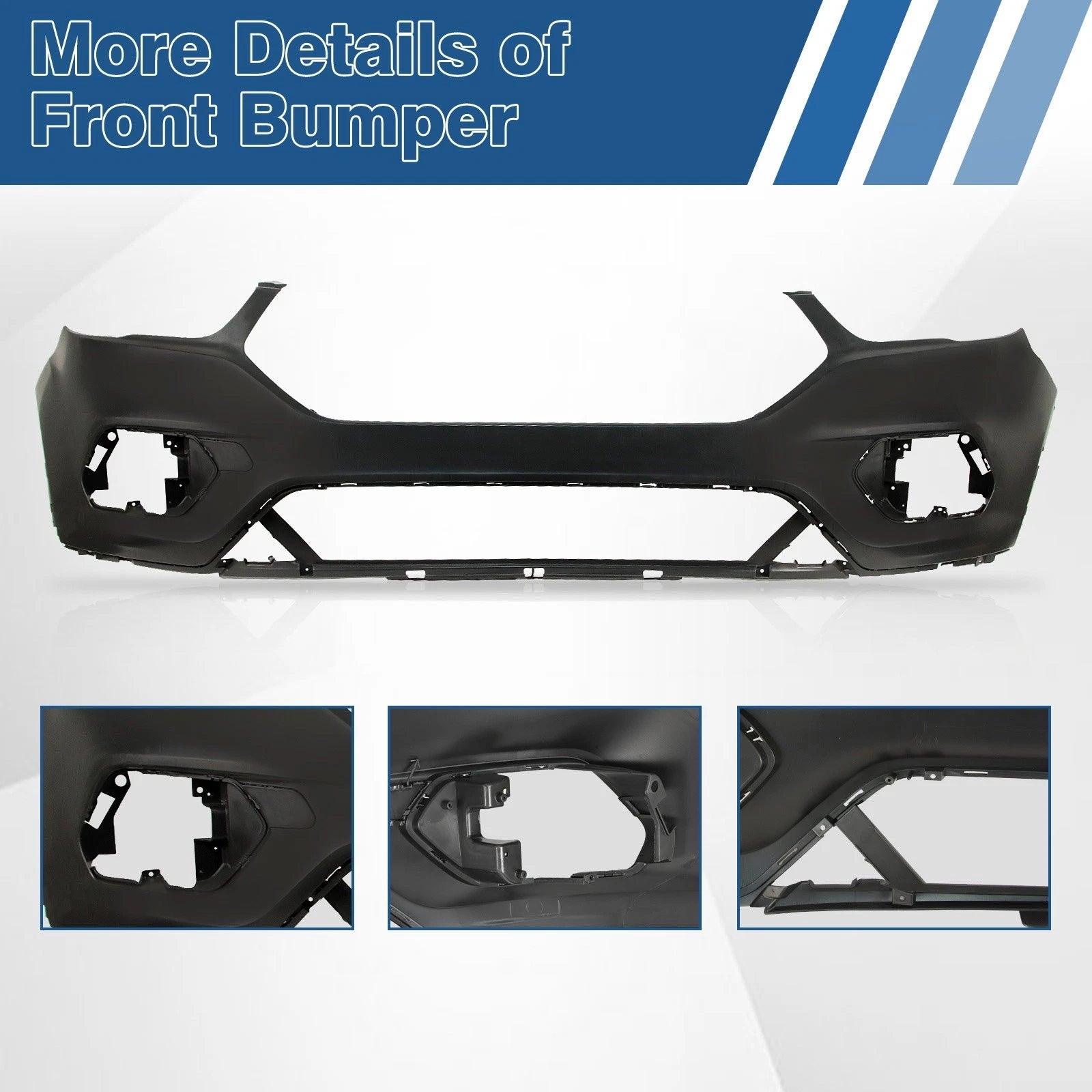 Front Bumper Cover for Ford Escape (2017–2019) Primed with Bracket
