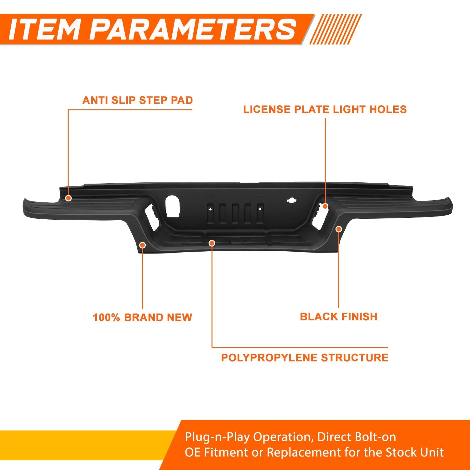 Rear Bumper Step Pad for Ford Ranger (2019–2023) w/ Towing Pkg