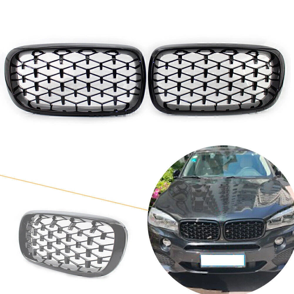 ABS Front Grille for BMW X5 F15 (2014–2016) Glossy Black Meteor Style