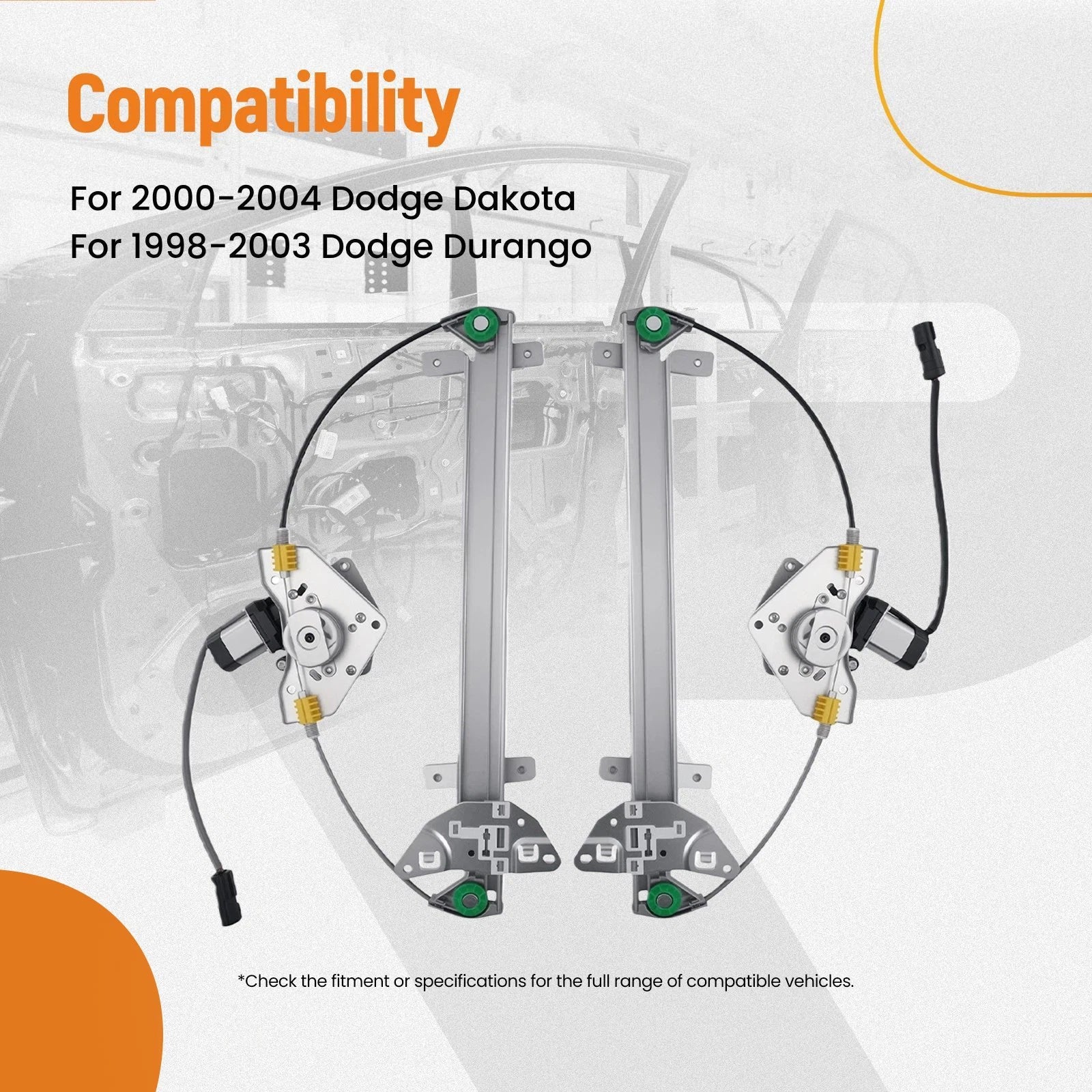 Set of 2 Window Regulators for Dodge Durango (1998-2003)
