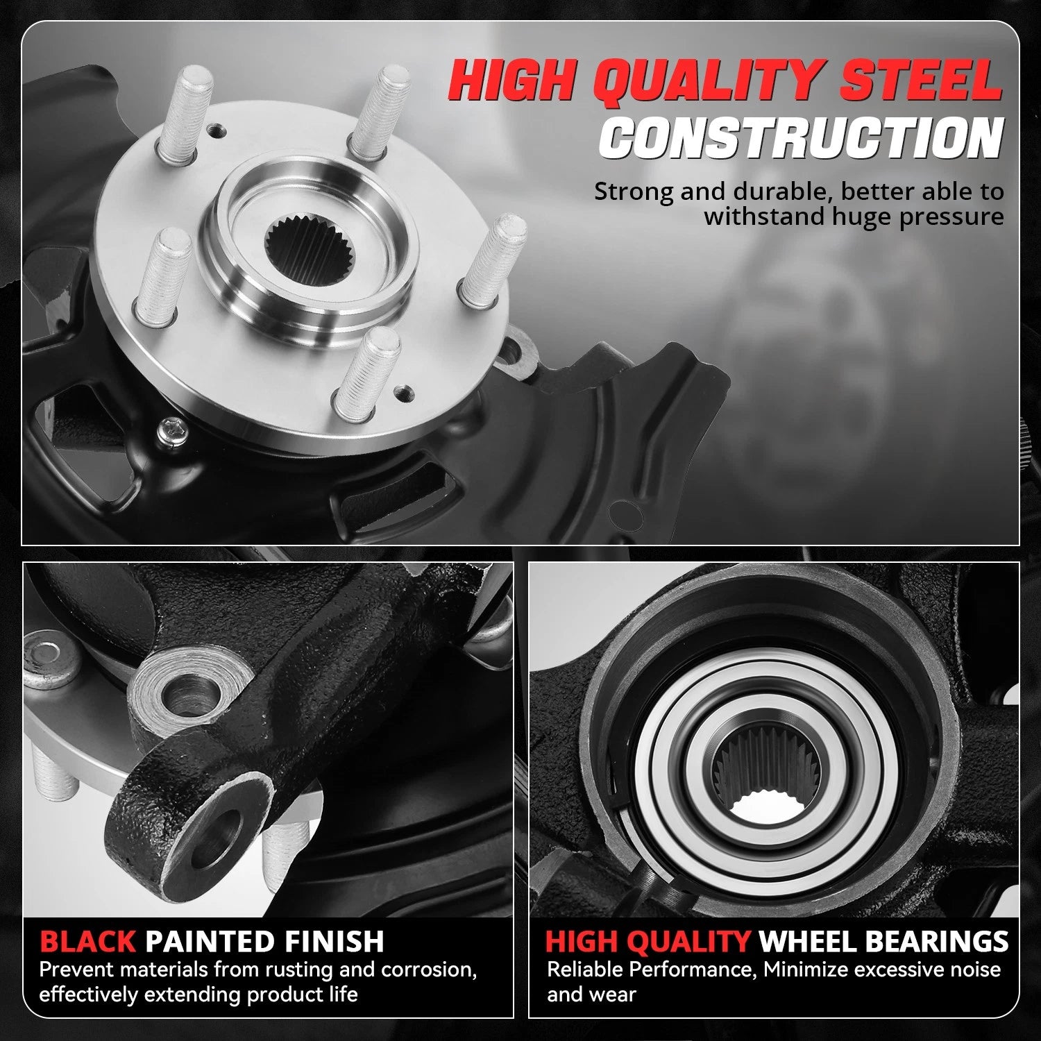 Front Left Driver Side Loaded Wheel Bearing Knuckle Assembly for Sonata (2011–2013)
