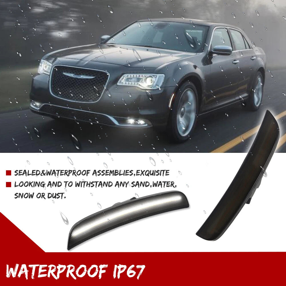 Front White LED Side Marker Indicator Lights for Chrysler 300 (2015–2023)
