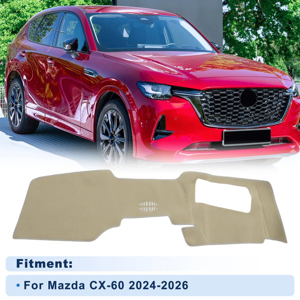 Dash Cover for Mazda CX-60 (2024–2026) with HUD, Polyester, Beige
