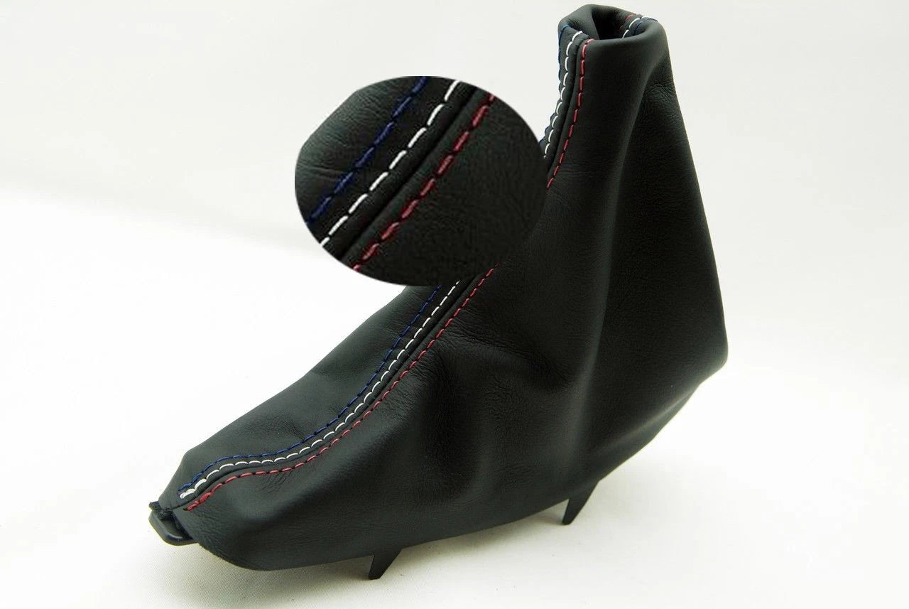 E Brake Boot for Ford Mustang (2010–2014) - Leather Synthetic, Tri Color Stitch