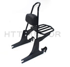 Black Backrest Sissy Bar with Pad for Harley Softail (2006–2017)