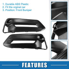 2 x Front Fog Light Grille Covers for Honda Accord (2018-2020) Black