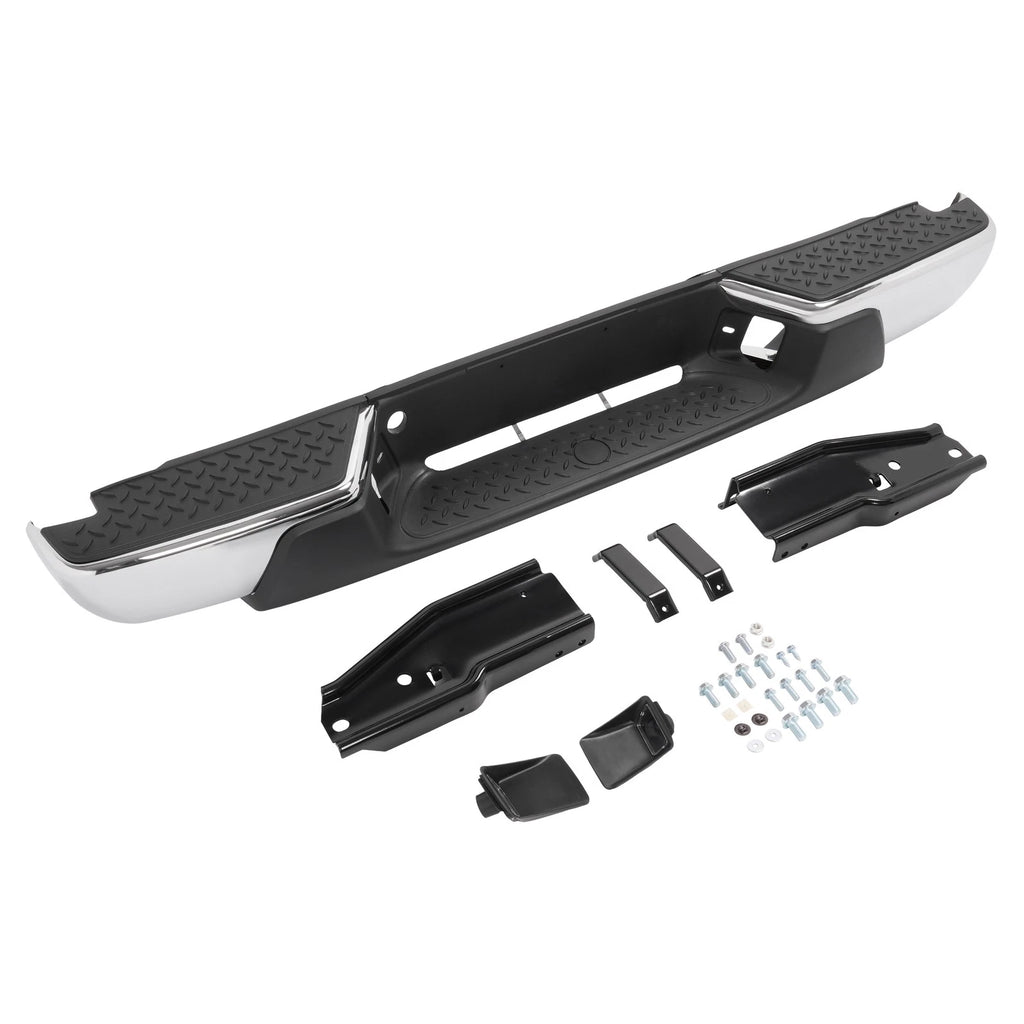 Rear Step Bumper Assembly for Chevy Colorado GMC Canyon (2004–2012) Chrome Black