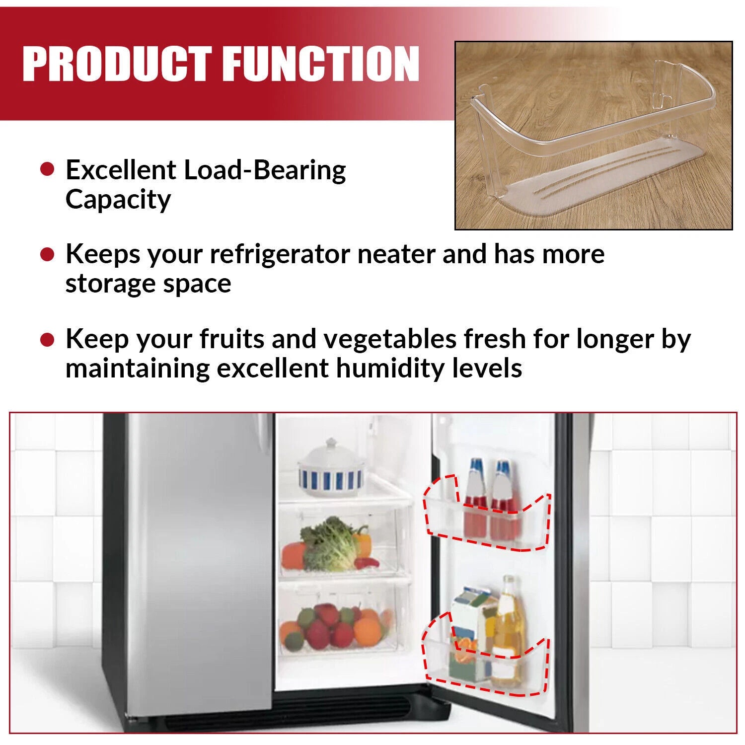 Set of 2 Lower Bins for Frigidaire Refrigerator (Compatible)