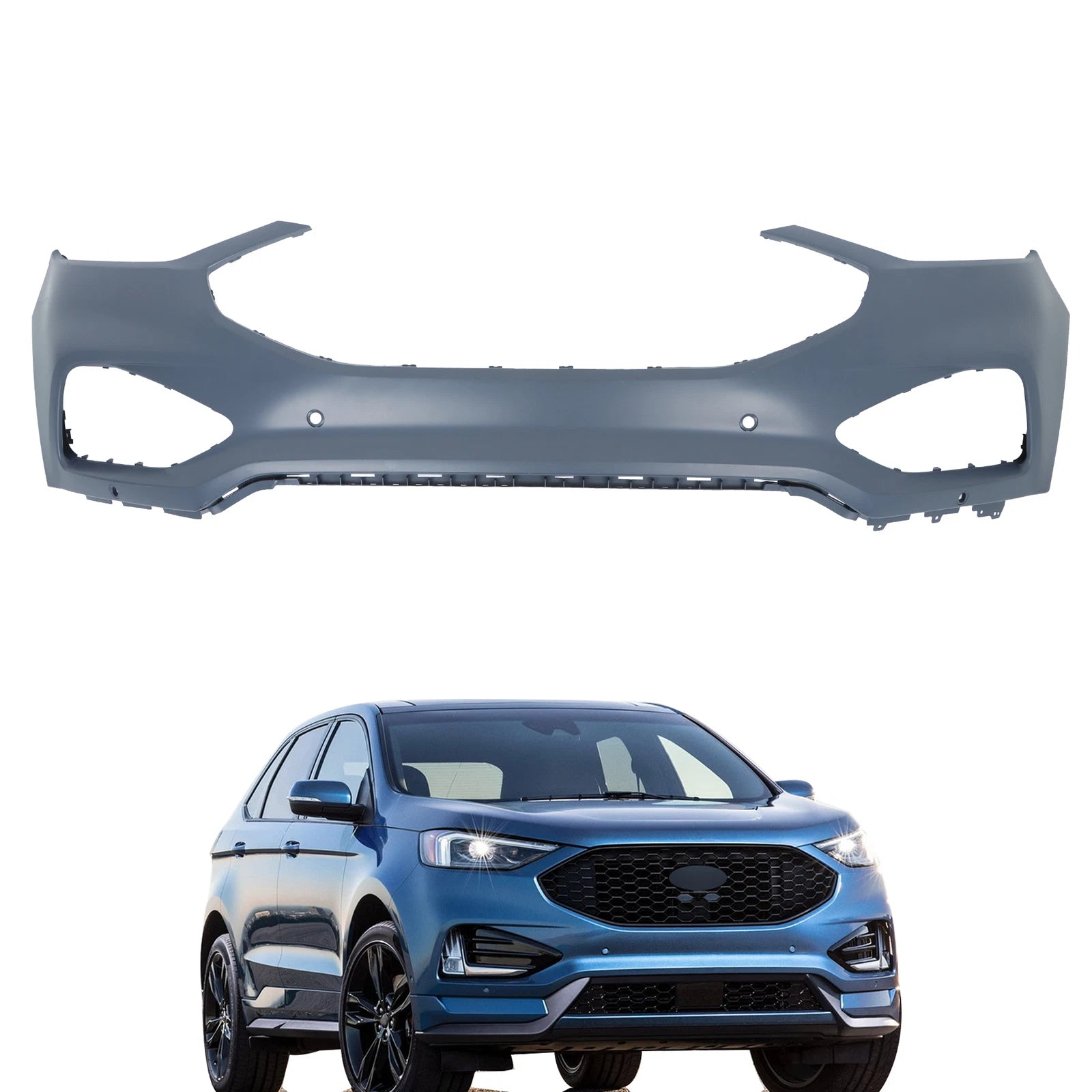 Front Bumper Cover for Ford Edge (2019-2024) with 4 Sensor Holes