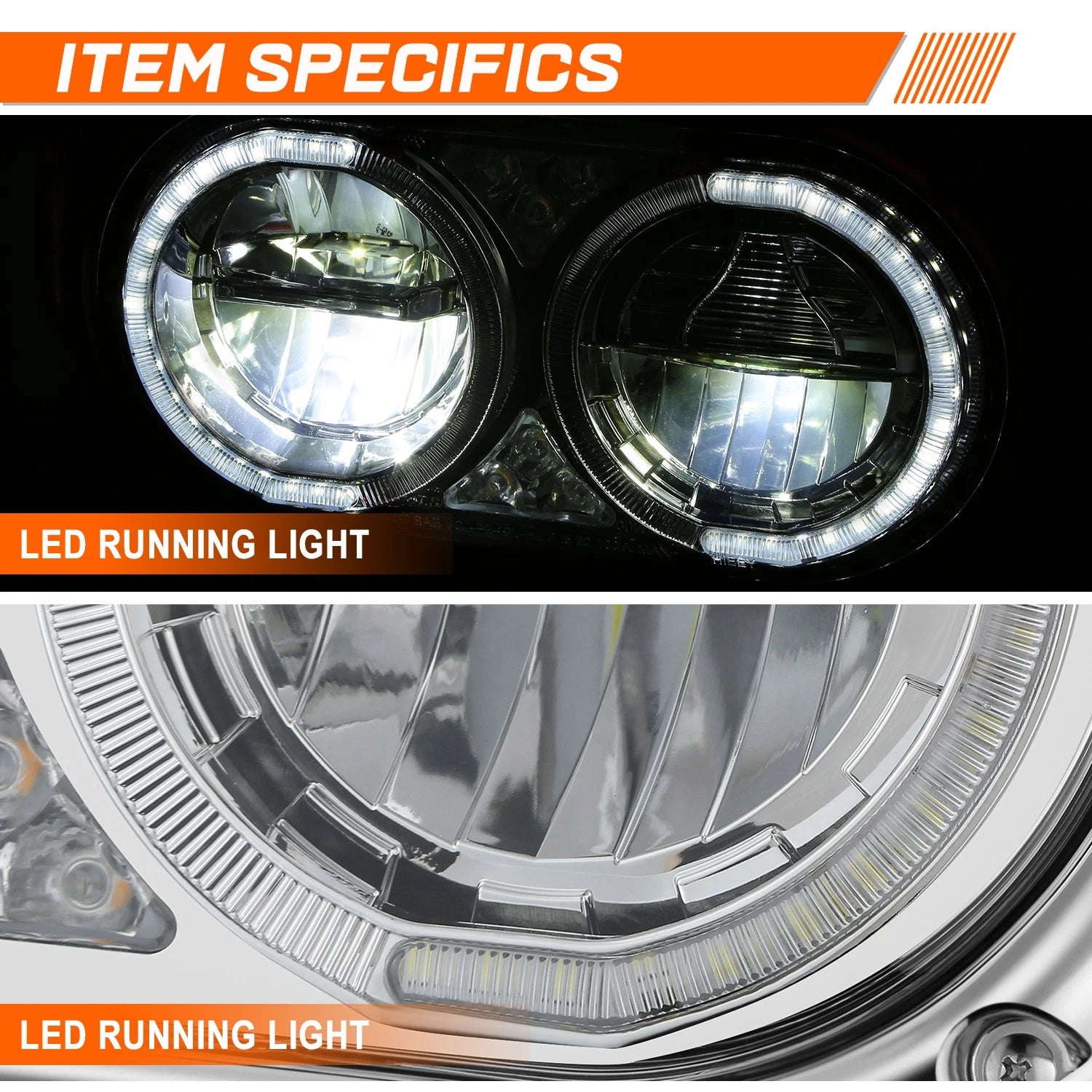 Full LED Turn Signal Headlights for Peterbilt 359 379 389 (1981–2021)