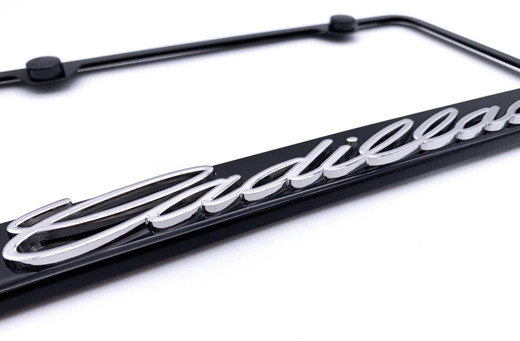 License Plate Frame Black Stainless OEM Replacement for Cadillac (2000–2025)