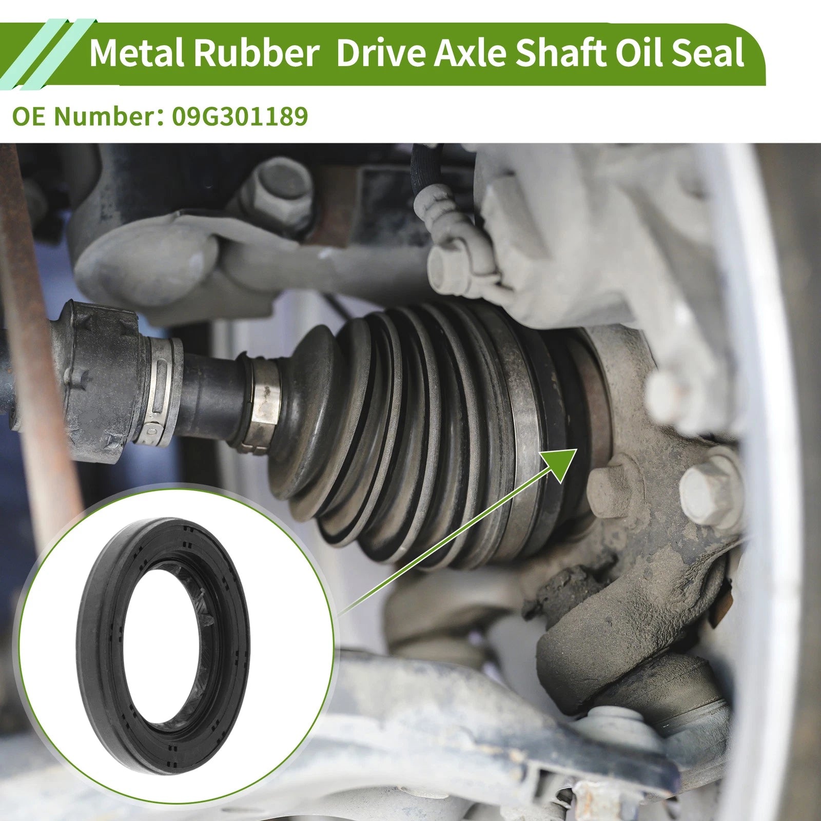 Left Drive Axle Shaft Oil Seal for Volkswagen Passat (2006–2008) No. 09G301189