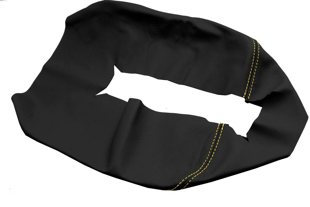 Leather Console Lid Armrest Cover for Chevrolet Tahoe (2007–2013) Yellow Stitch