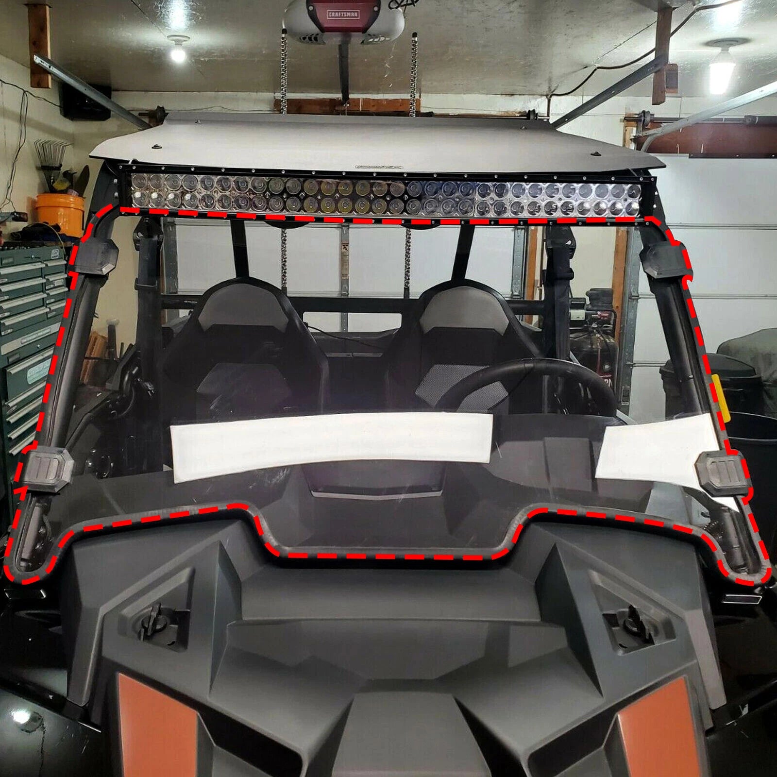 Front Clear Full Windshield for Polaris RZR XP Turbo 4 1000 (2019–2023)