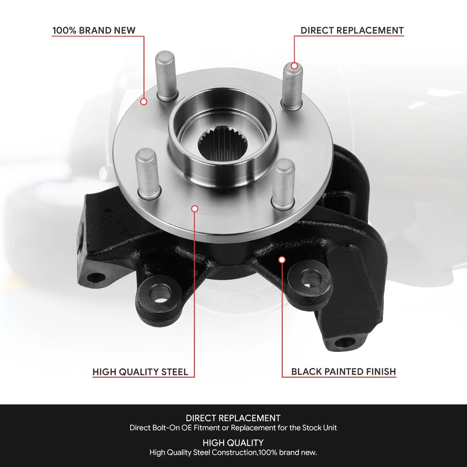 Front Left Driver Loaded Wheel Bearing Knuckle Assembly for Ford Focus (2006–2011)