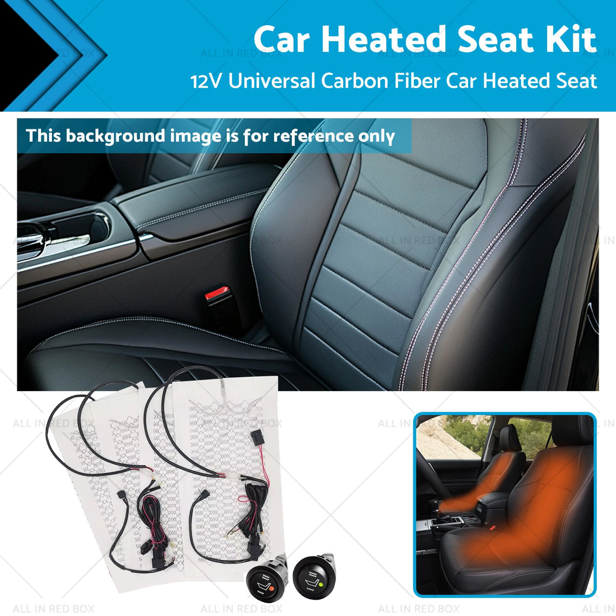 Heated Seat Heater Kit for Universal Cars 12V with Round Switch