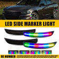 4X Multicolor Dynamic RGB LED Side Marker Light for Dodge Charger (2015–2023)