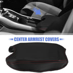Microfiber Leather Armrest Cover Pad for Honda HR-V (2016–2021) Black/Red