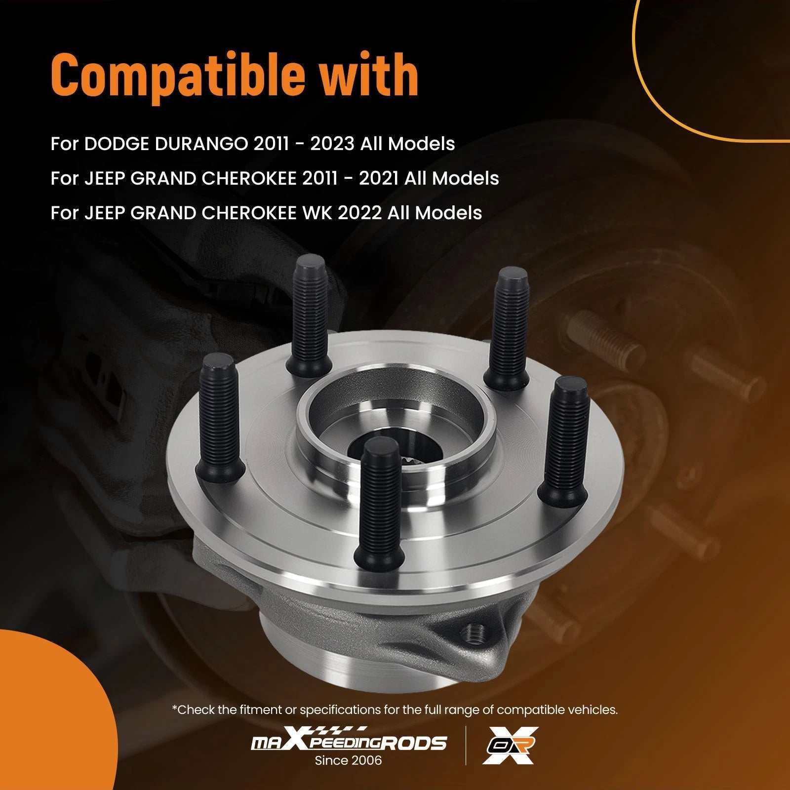 Front Wheel Hub Bearing Assembly Kit for Durango Grand Cherokee (2011–2023)