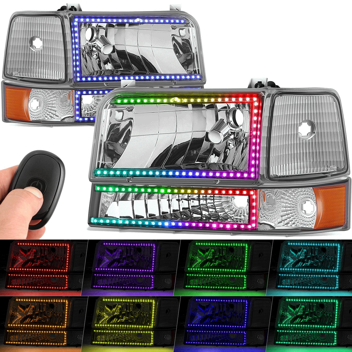 RGB LED Light Bar for Ford F-150 F-250 F-350 Bronco (1992–1996)
