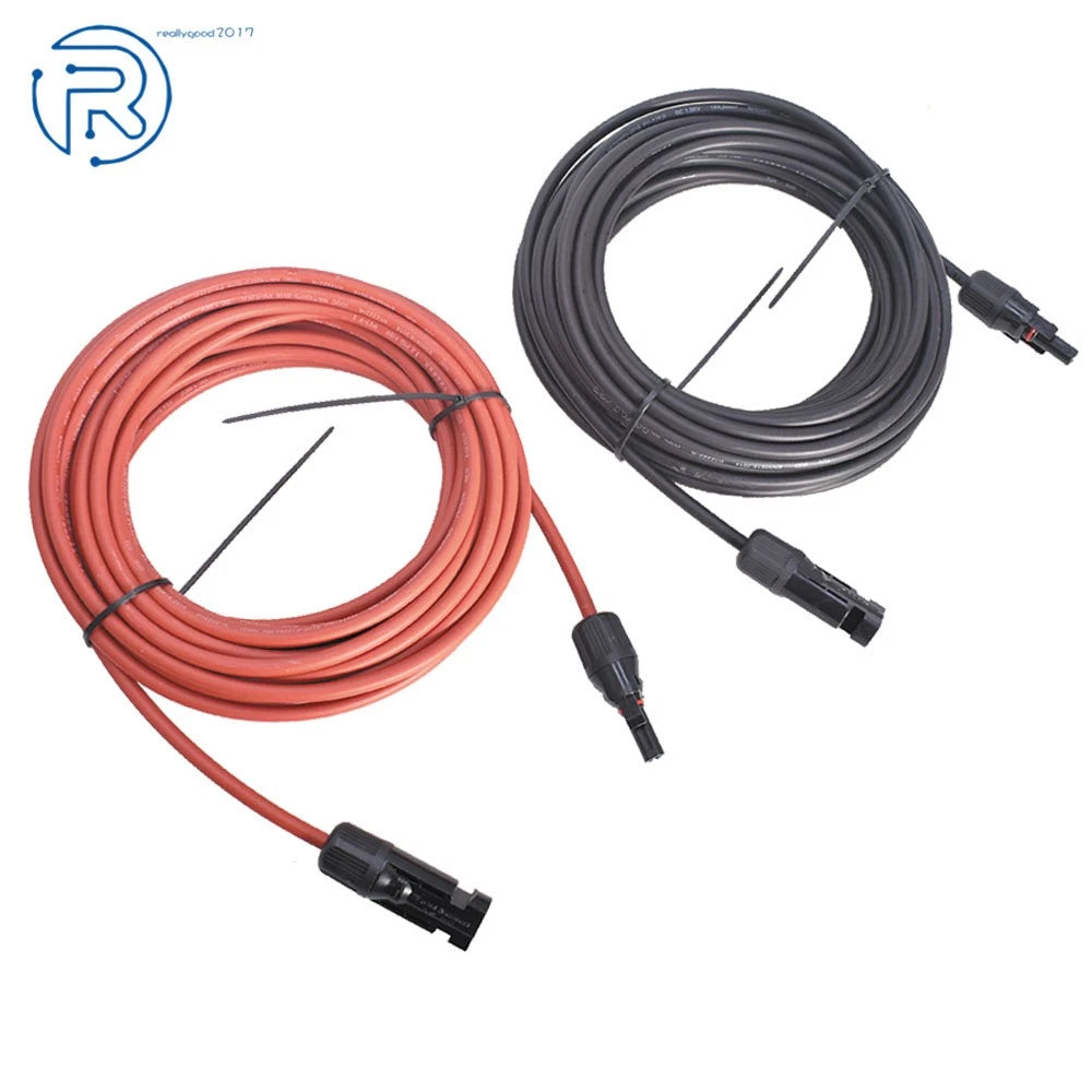 1 Pair 30 Feet 12AWG Solar Panel Extension Cable Connector for Solar Systems