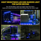10X 3/4" LED Emergency Strobe Marker Light Blue Warning Flashing
