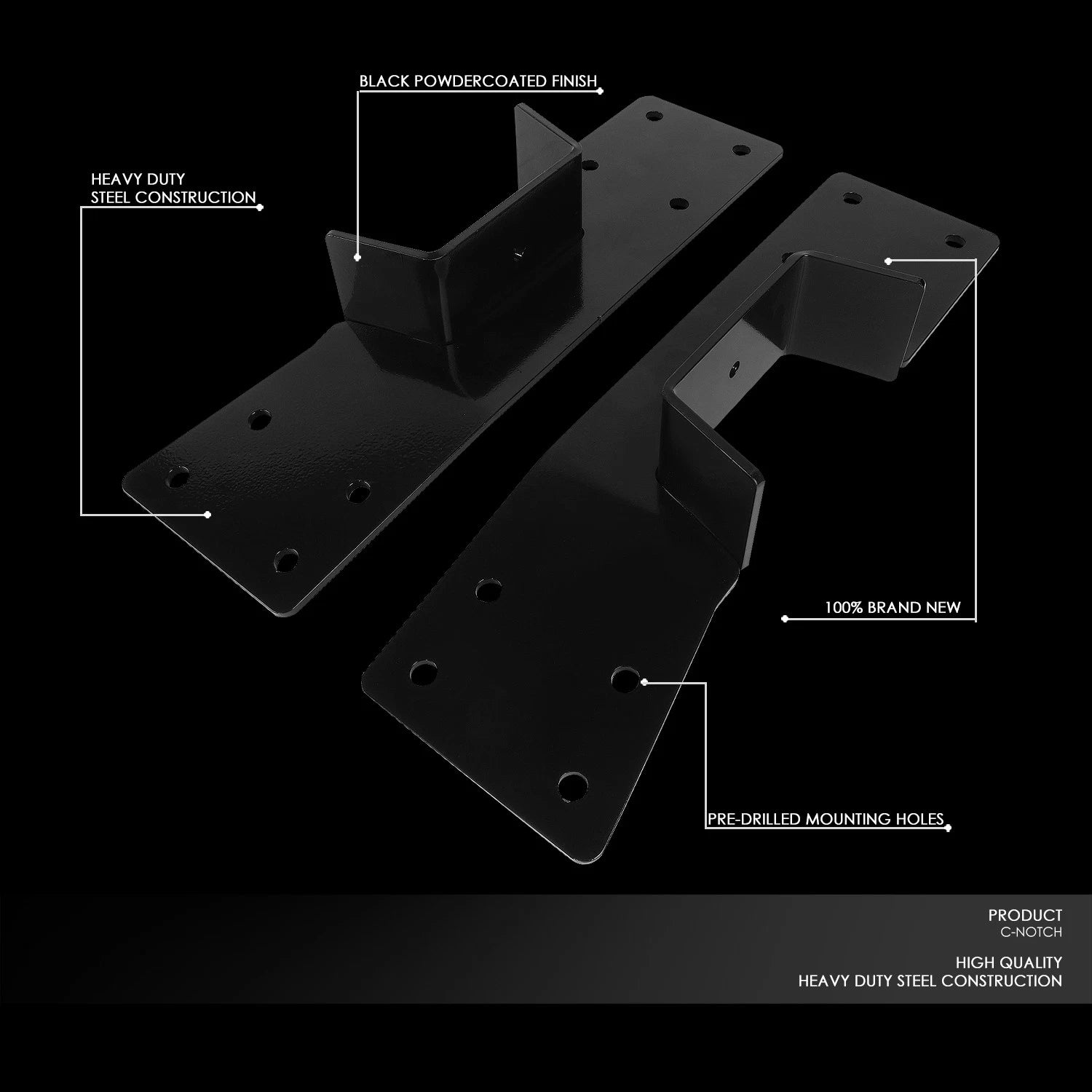 Pair Rear Axle C-Notch Bracket Kit for Chevy Silverado GMC Sierra 1500 (1999–2007)