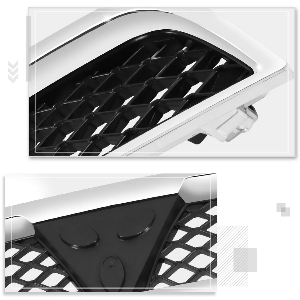 Chrome Frame Diamond Mesh Upper Grille Insert for Mitsubishi Lancer (2008–2015)