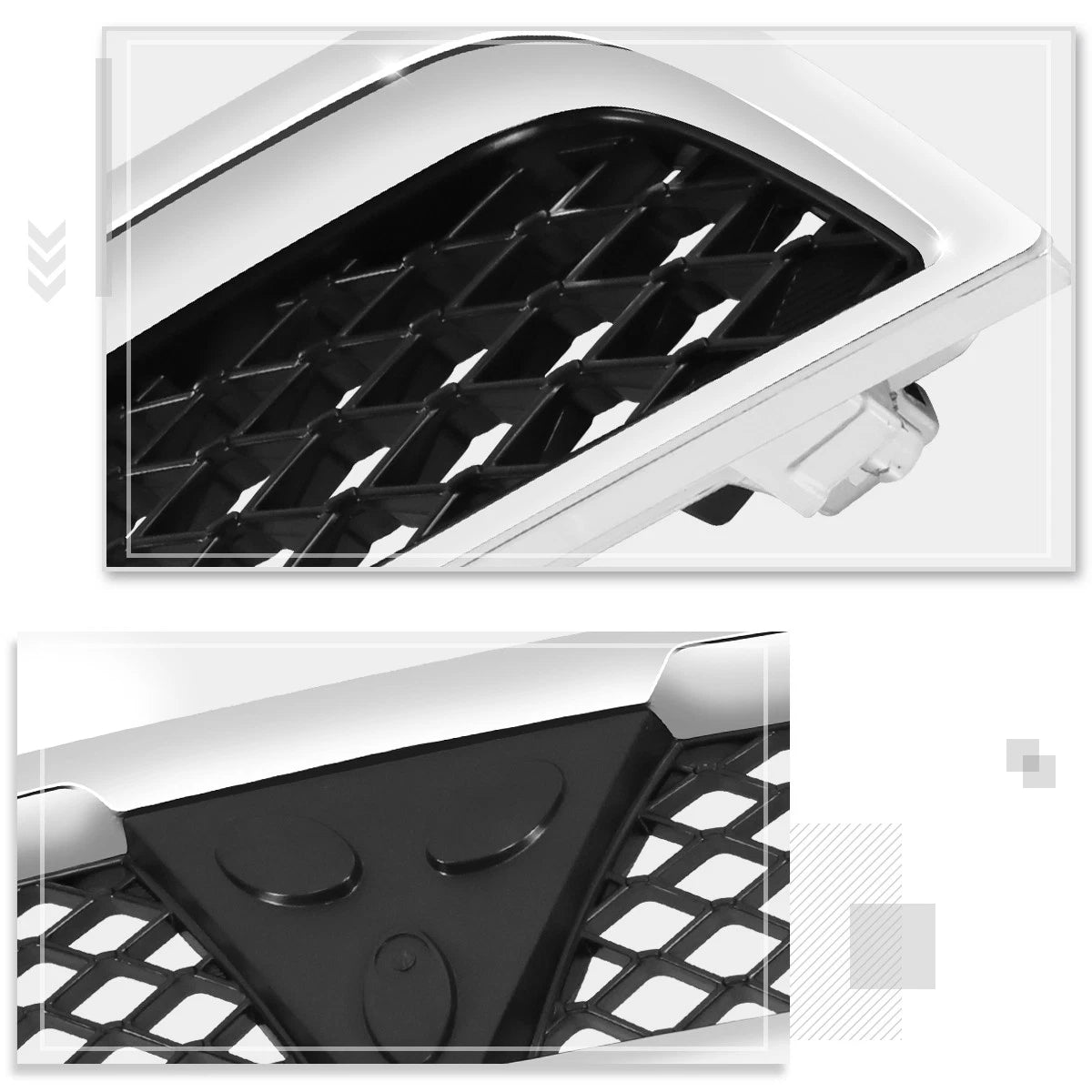 Chrome Frame Diamond Mesh Upper Grille Insert for Mitsubishi Lancer (2008–2015)