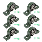 Set of 6 Pillow Block Bearings for Various Applications (Self-Aligning)