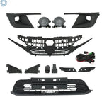 Set of 2 Black Upper & Lower Grills with Fog Lights for Honda Civic (2022–2023)