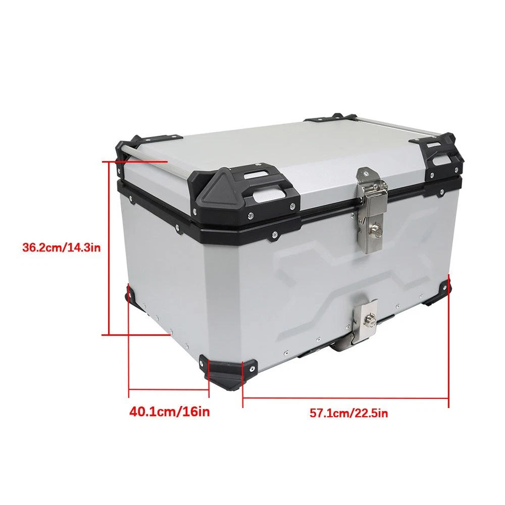 Motorcycle Top Case Tail Box for Scooter (Waterproof, Silver)