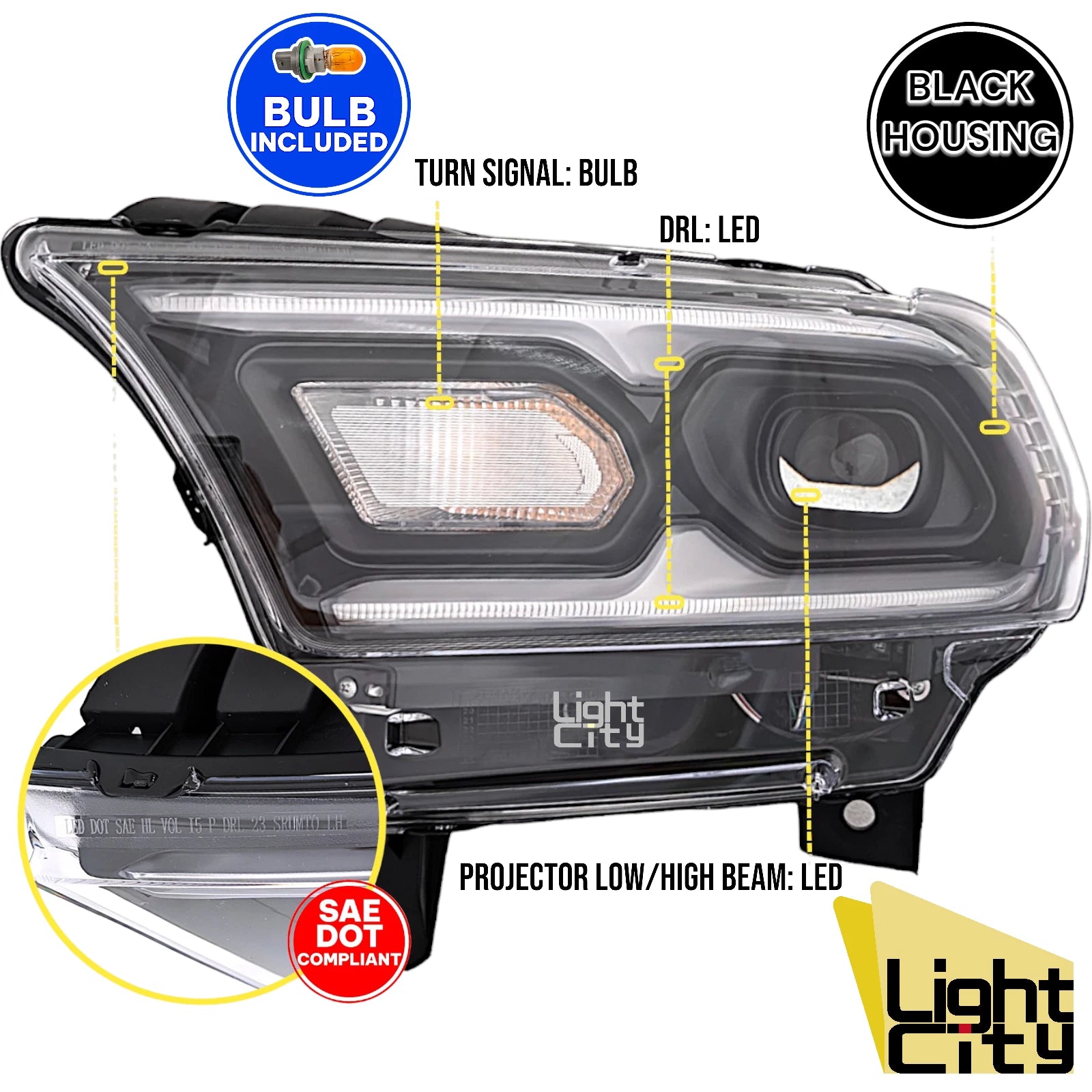 LED Headlight LH for Dodge Durango (2021–2024)
